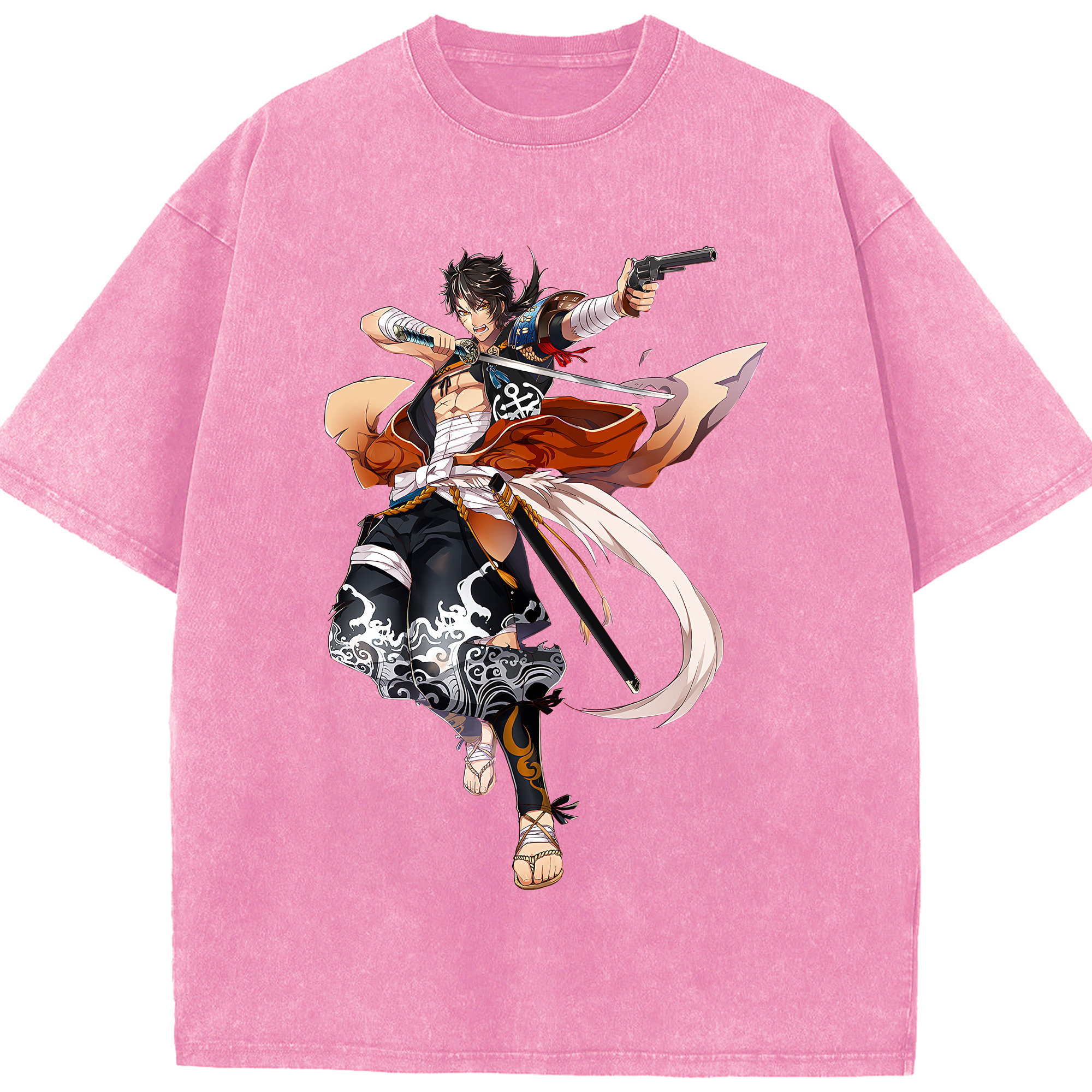 （画像用） 刀剣乱舞 Touken Ranbu 綿100% ヴィンテージ風 半袖Tシャツ（フロントプリント）
